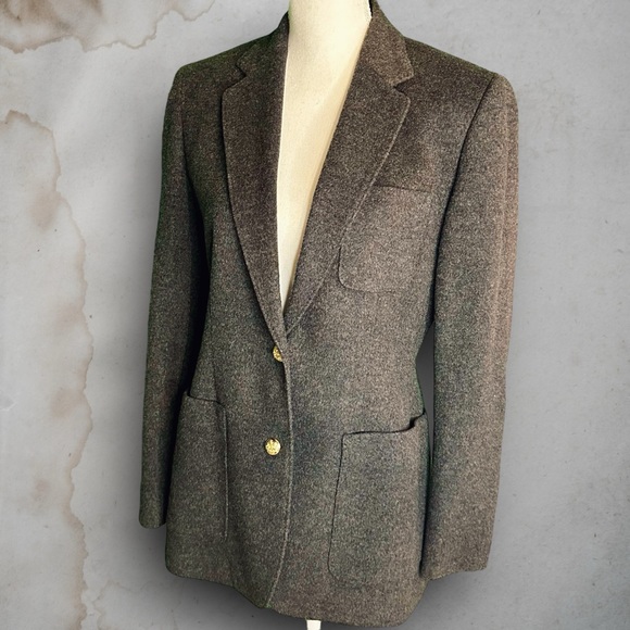 NWOT Lauren Ralph Lauren Wool / Cashmere Charcoal Gray Patch Pocket Blazer SZ 6 - Picture 12 of 13